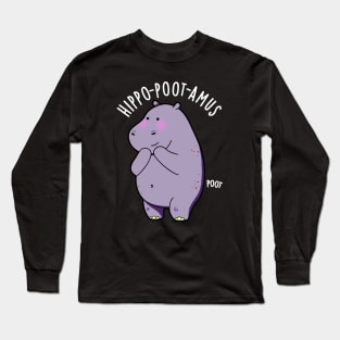 Hippo-poot-amus Funny Farting Hippo Pun Long Sleeve T-Shirt